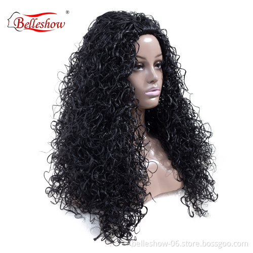wholesale synthetic wig  hair wig   curly wig	 for African woman  high temperature